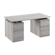 Bush Business Furniture Stratus&nbsp;60W x&nbsp;30D Electric Height Adjustable Standing Desk with Drawers in Platinum Gray with Metallic Gray Base - 59.45" Width x 29.37" Depth x 27.44" Height