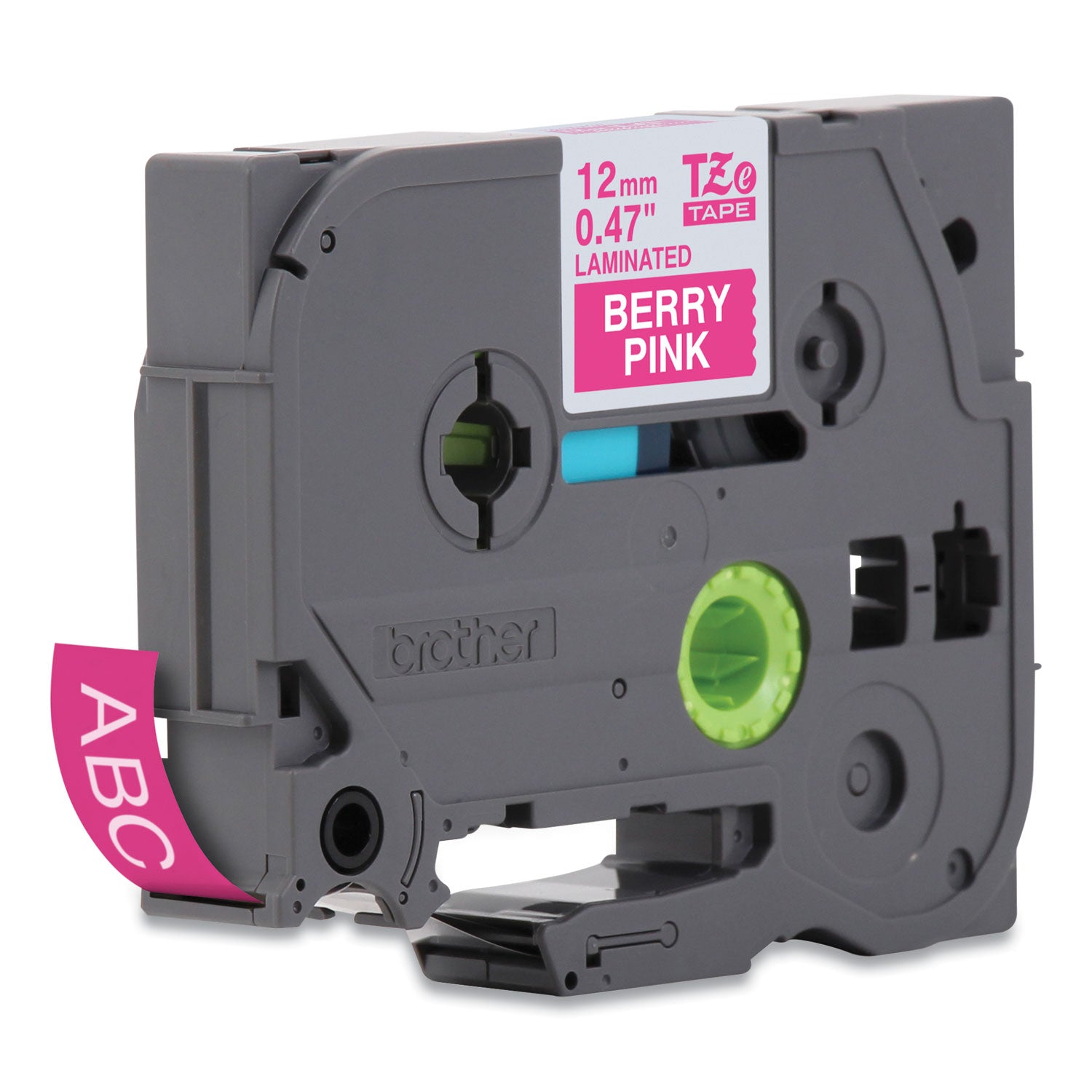 P-touch TZe Laminated Tape - x 15/32" Width x 16 13/32 ft Length - Direct Thermal, Thermal Transfer - Berry Pink - Water Resistant - Laminated - Abrasion Resistant, Chemical Resistant, Fade Resistant, Temperature Resistant - 1 Each