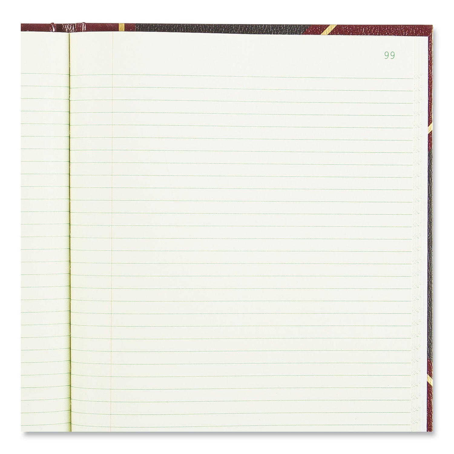 Rediform Black Texhide Cover Record Books - 300 Sheet(s) - Thread Sewn - 8.37" x 10.37" Sheet Size - Black - Green Sheet(s) - Brown, Green Print Color - Black Cover - Recycled - 1 Each