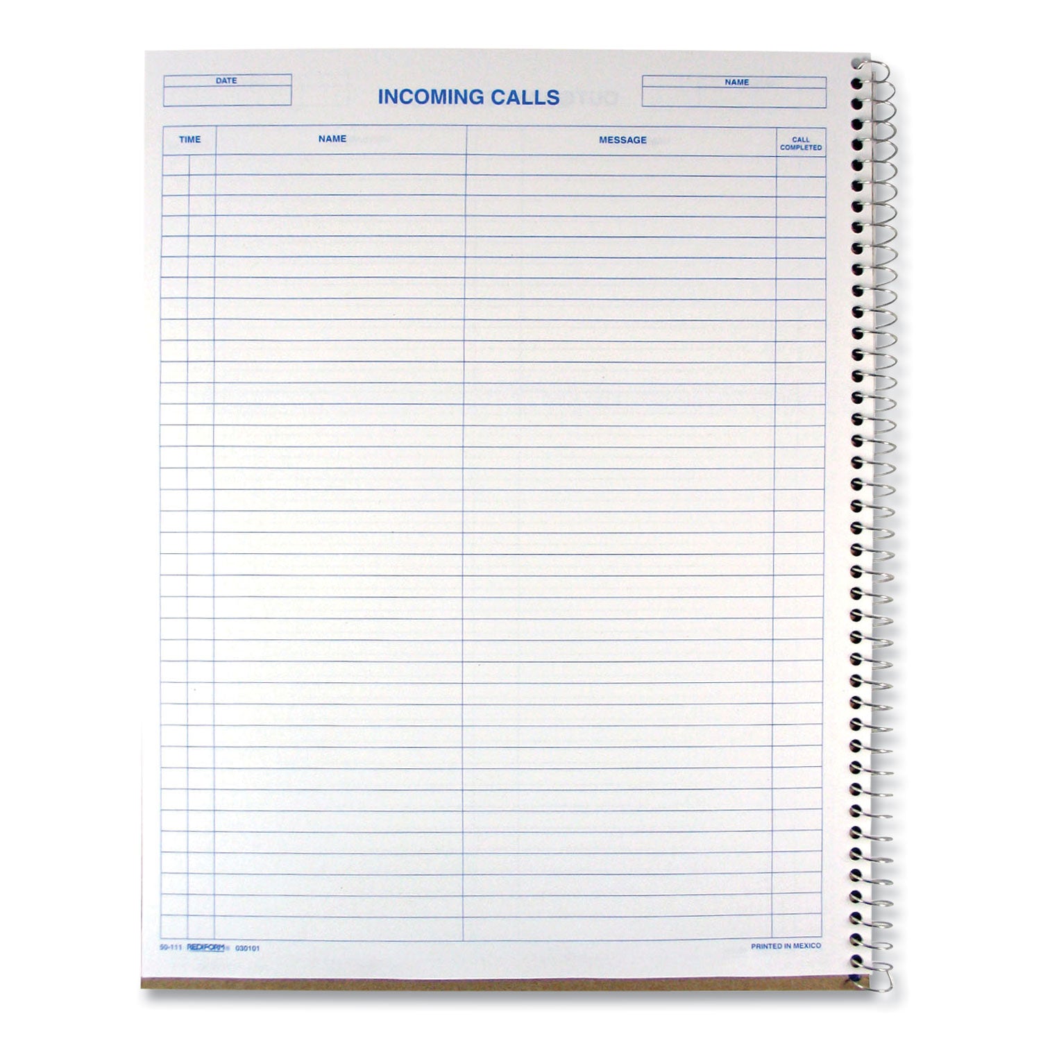 100 Sheet(s) - Wire Bound - 8.50" x 11" Sheet Size - White - White Sheet(s) - Blue Print Color - Recycled - 1 Each