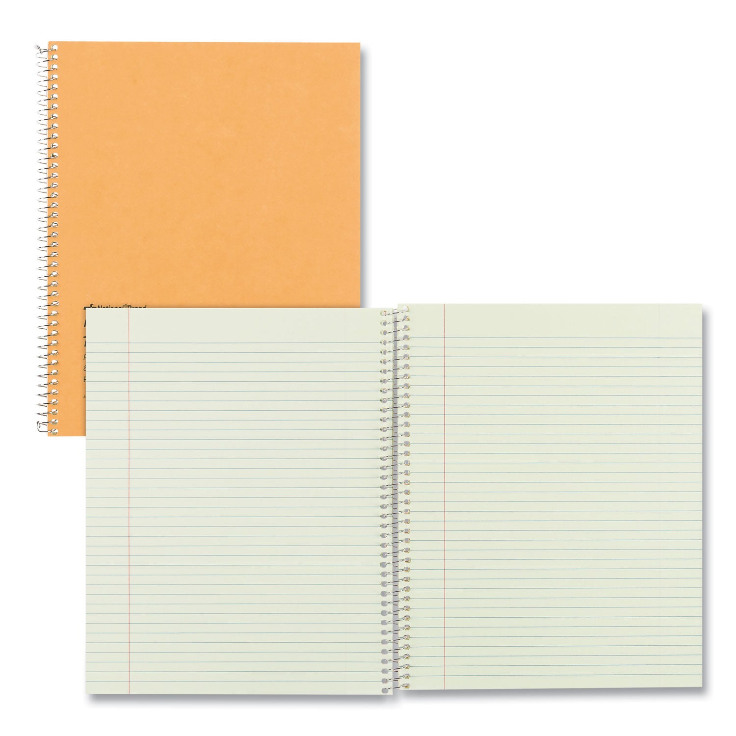 80 Sheets - Coilock - Ruled Red Margin - 16 lb Basis Weight - 8" x 10" Sheet Size - Green Paper - Brown Board Cover - Micro Perforated, Subject, Punched - 1 Each
