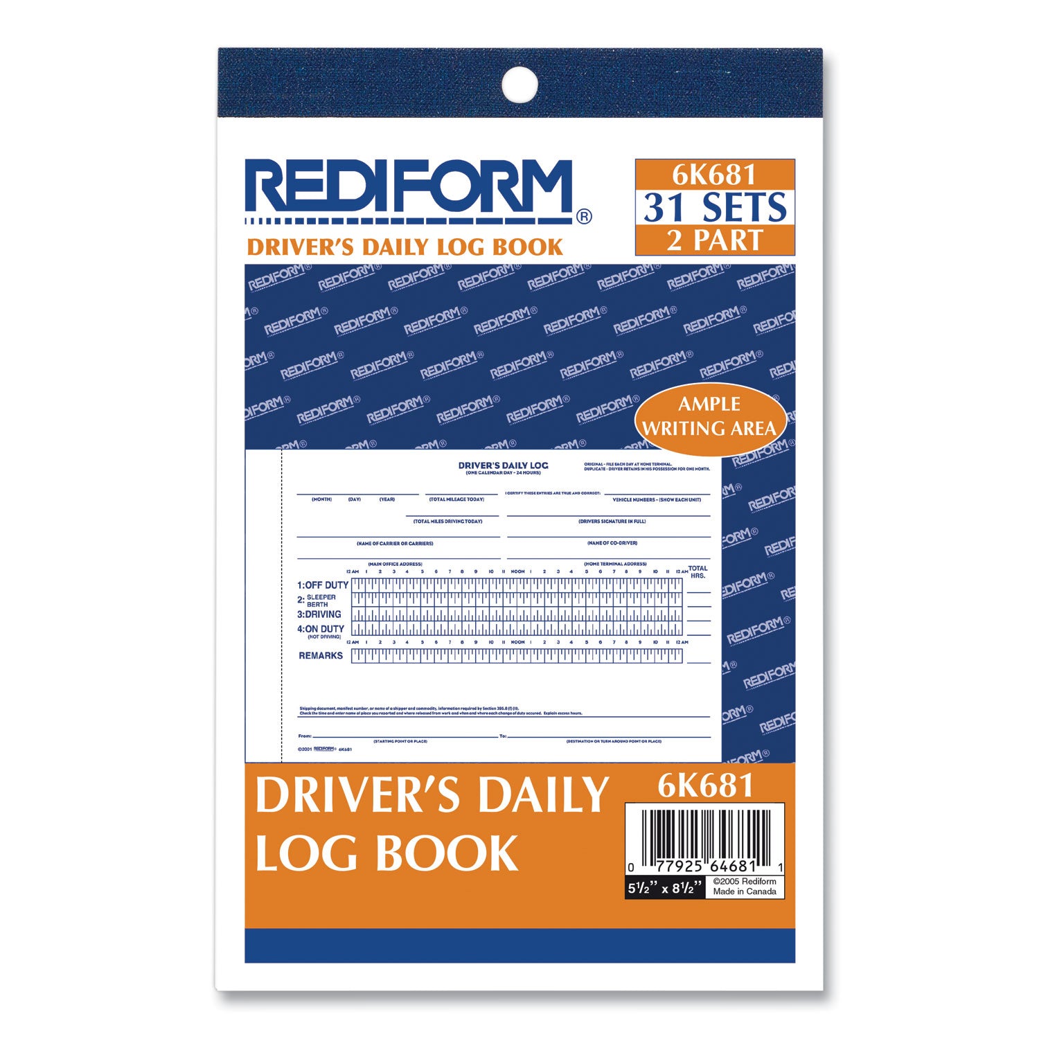 31 Sheet(s) - Stapled - 2 Part - Carbon Copy - 7.87" x 5.50" Sheet Size - White - White Sheet(s) - Recycled - 1 Each