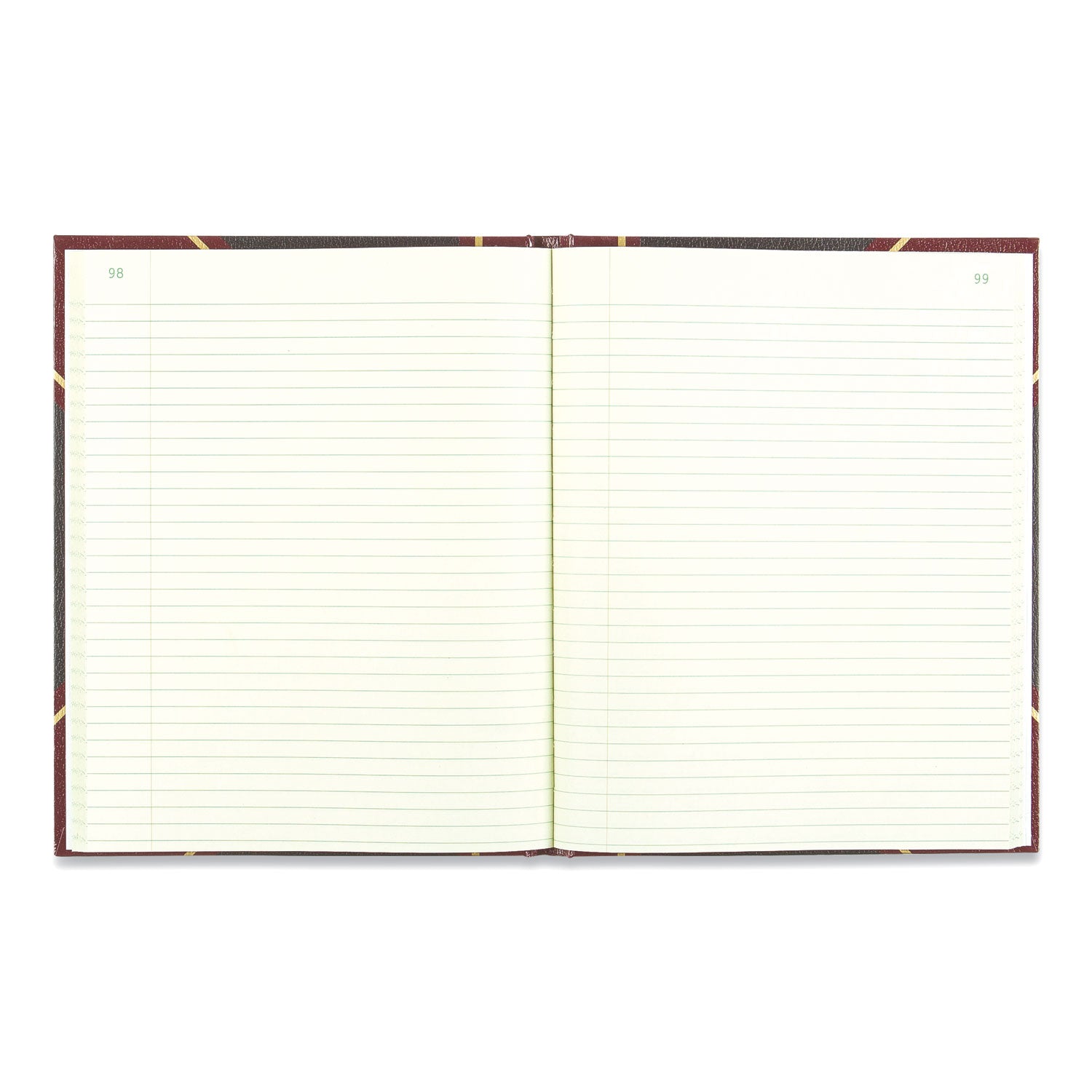 Rediform Black Texhide Cover Record Books - 300 Sheet(s) - Thread Sewn - 8.37" x 10.37" Sheet Size - Black - Green Sheet(s) - Brown, Green Print Color - Black Cover - Recycled - 1 Each