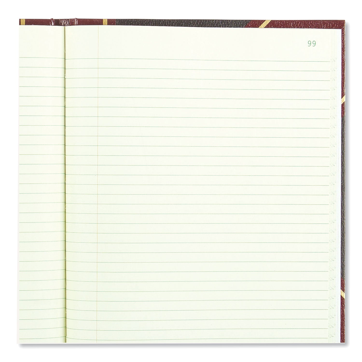 Rediform Black Texhide Cover Record Books - 150 Sheet(s) - Thread Sewn - 8.37" x 10.37" Sheet Size - Black - Green Sheet(s) - Brown, Green Print Color - Black Cover - Recycled - 1 Each