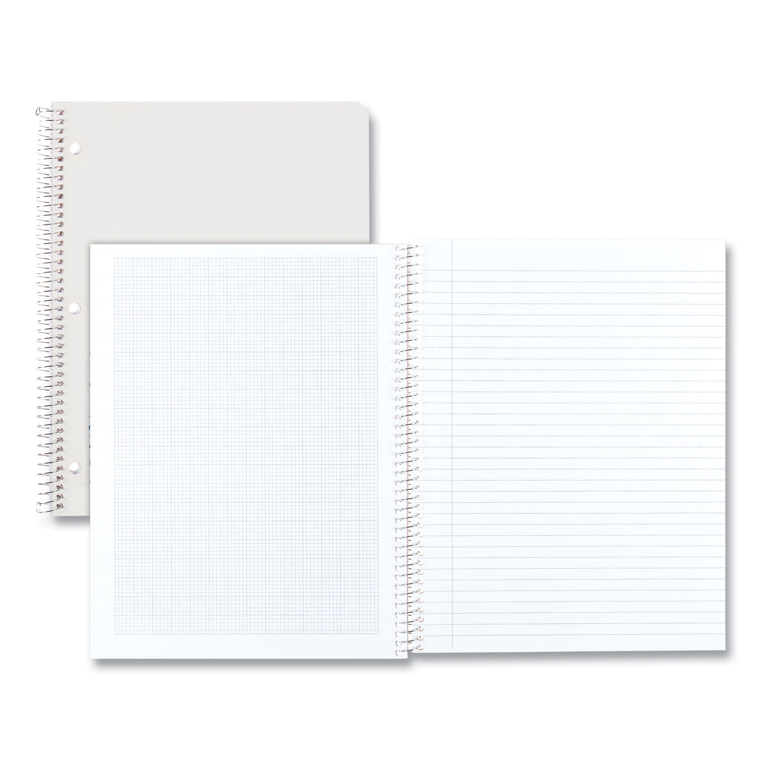 60 Sheets - Wire Bound - Both Side Ruling Surface - Light Blue Margin - 16 lb Basis Weight - Letter - 8 1/2" x 11" Sheet Size - White Paper - White Cover - Unpunched, Heavyweight, Hard Cover - 1 Each