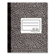 80 Sheets - Sewn - Ruled Margin - 8 3/8" x 11" Sheet Size - White Paper - Black Marble Cover - Subject - 1 Each