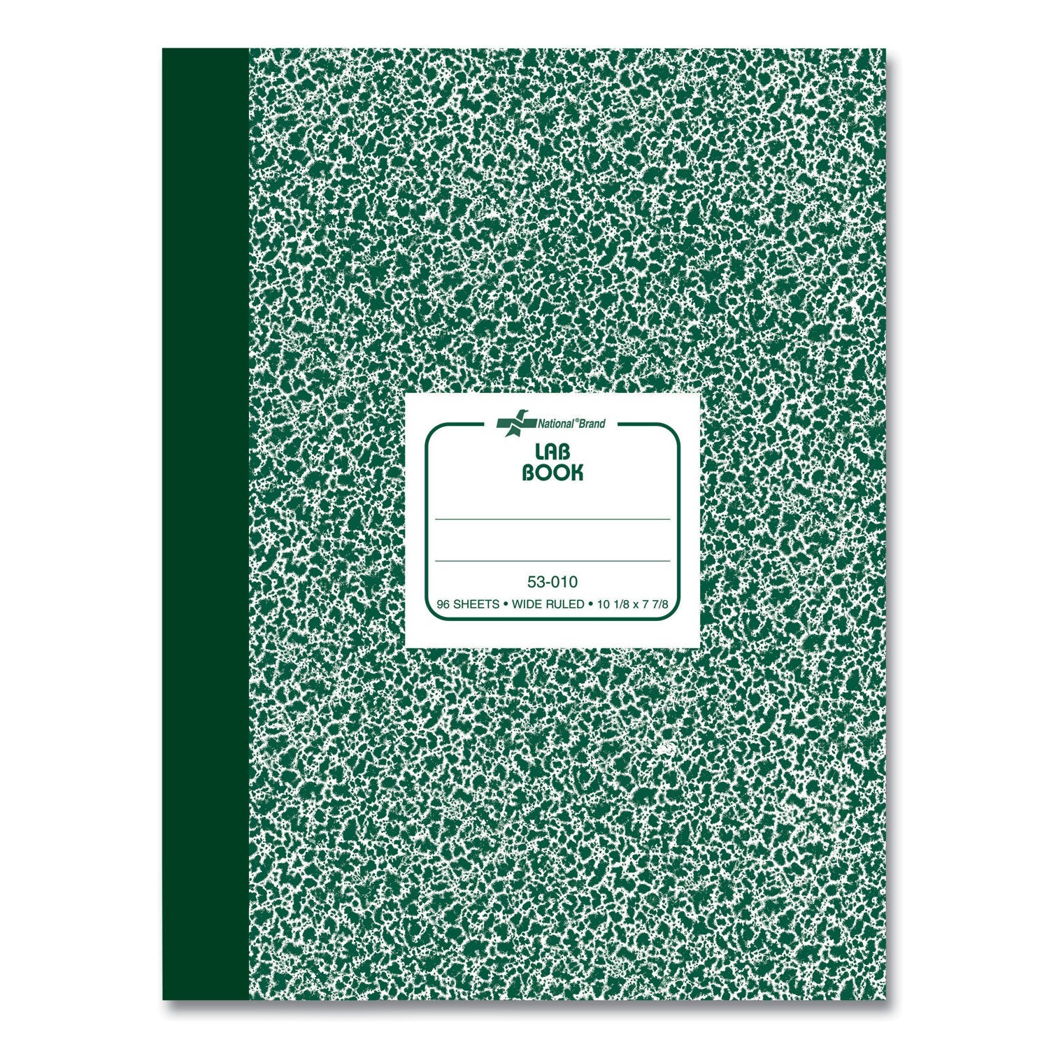 96 Sheets - Sewn - 7 1/8" x 10 1/8" Sheet Size - White Paper - Green Marble Cover - Recycled - 1 Each