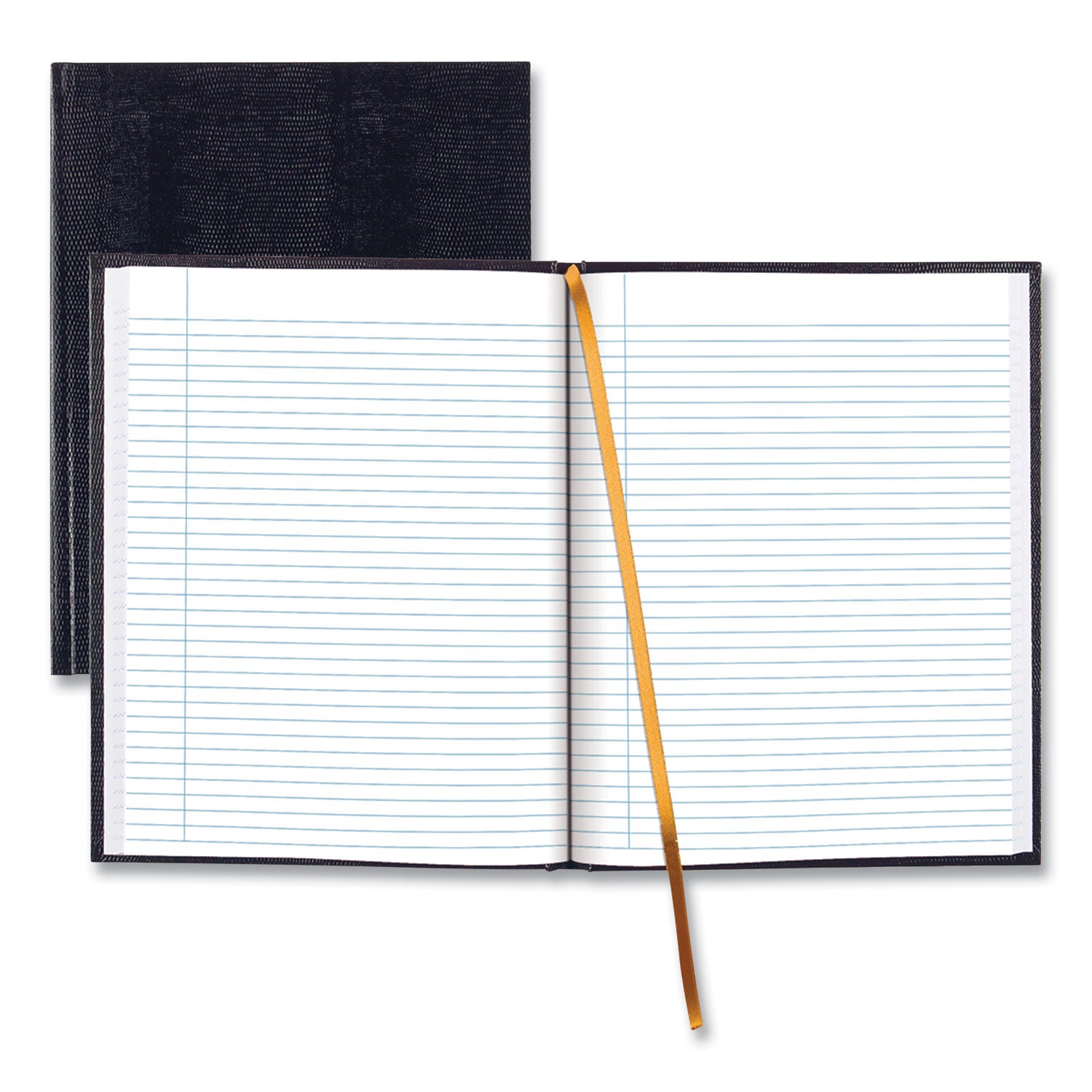150 Sheets - Sewn - Ruled Margin - 18 lb Basis Weight - Letter - 8 1/2" x 11" Sheet Size - White Paper - Blue Textured Cover - Hard Cover - Recycled - 1 Each
