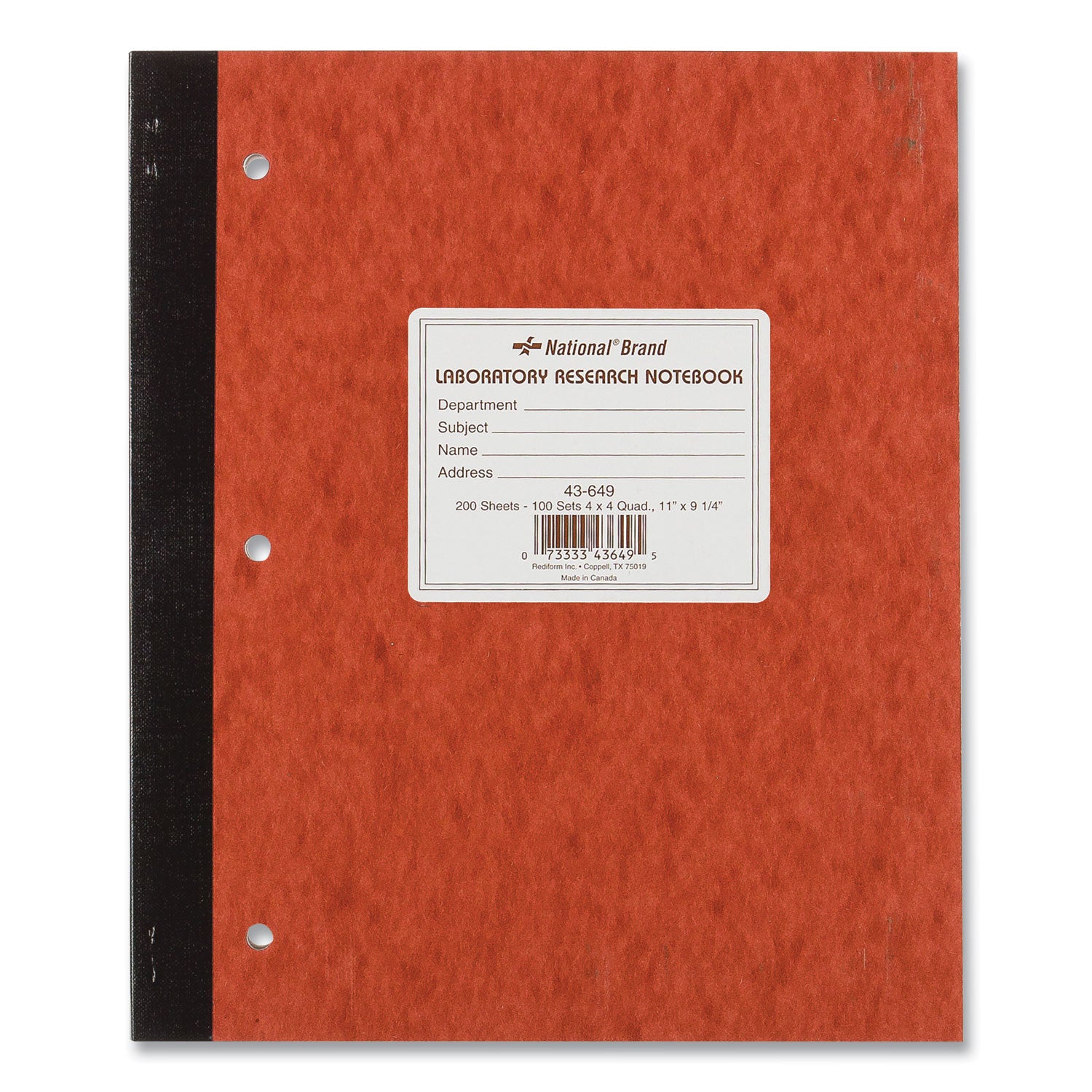 200 Sheets - Sewn - 9 1/4" x 11" Sheet Size - Brown Paper - Brown Pressboard Cover - Micro Perforated, Numbered, Perforated, Punched - 1 Each