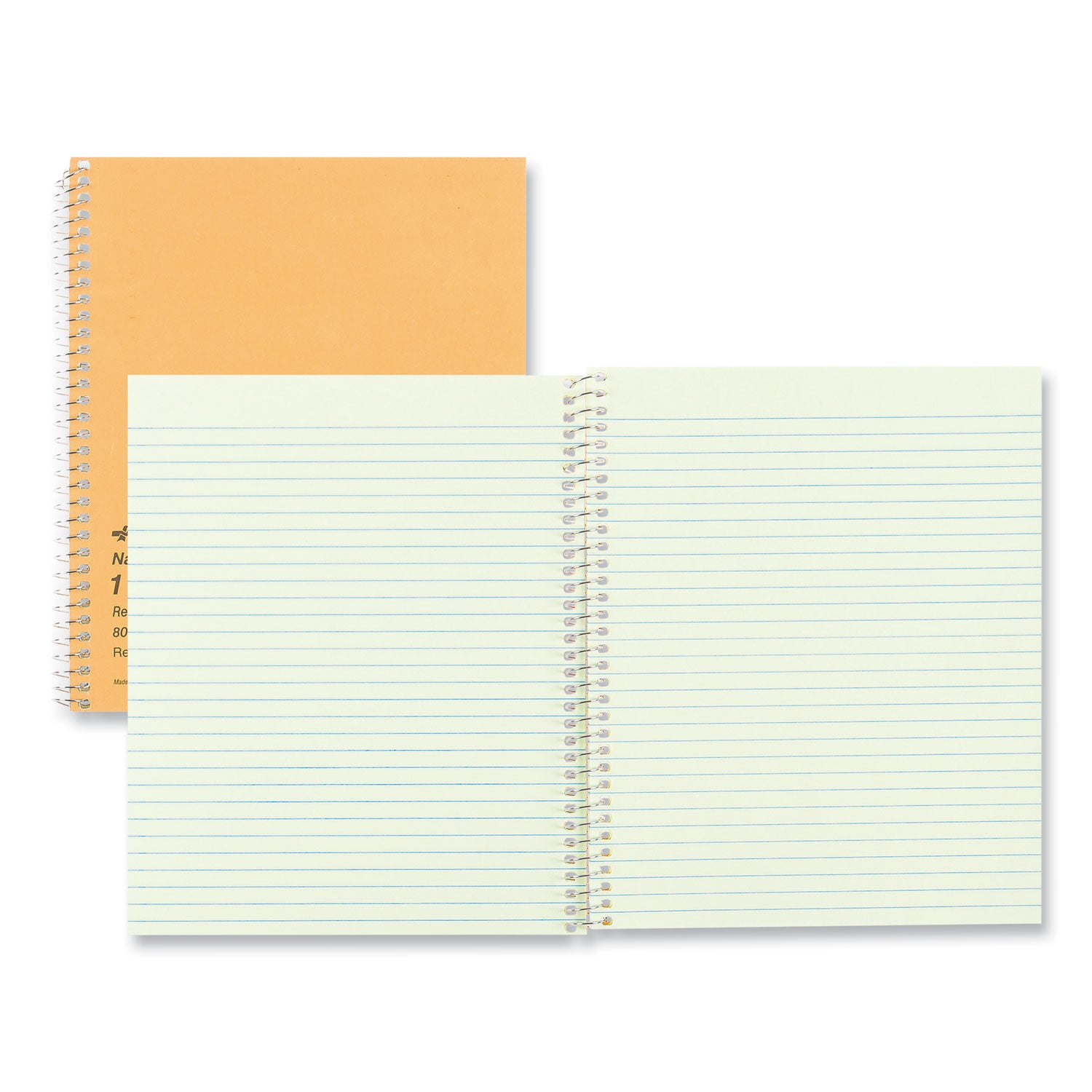 Rediform Brown Board 1-Subject Notebooks - 80 Sheets - Coilock - Red Margin - 16 lb Basis Weight - 6 7/8" x 8 1/4" Sheet Size - Green Paper - Brown Board Cover - Micro Perforated, Subject, Punched - 1 Each
