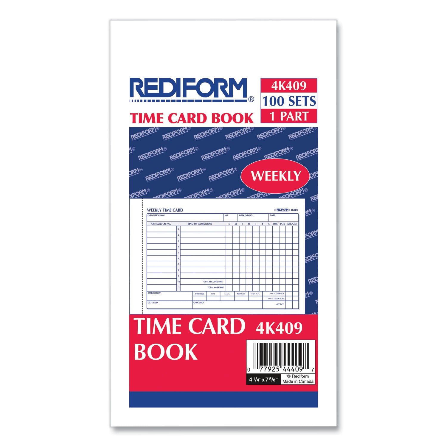 100 Sheet(s) - 1 Part - 7" x 4.25" Sheet Size - White - Manila Sheet(s) - 1 Pad