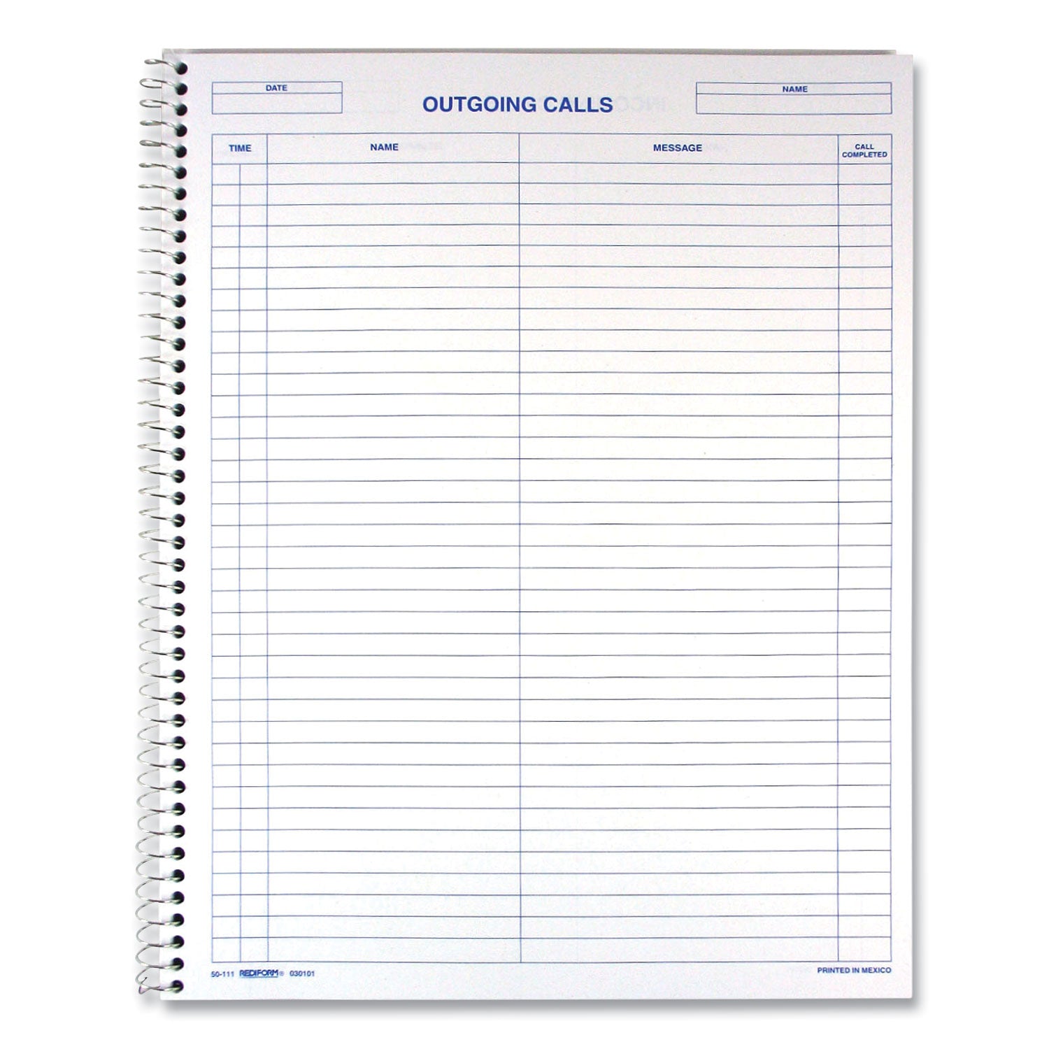 100 Sheet(s) - Wire Bound - 8.50" x 11" Sheet Size - White - White Sheet(s) - Blue Print Color - Recycled - 1 Each