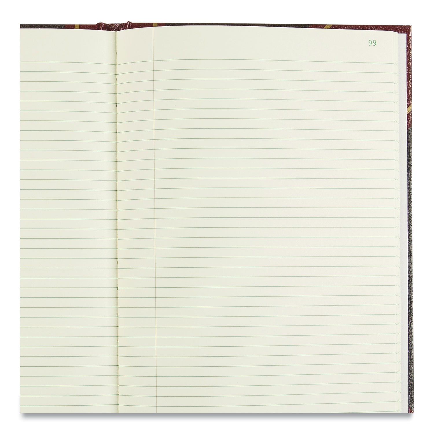 Rediform Texhide Cover Record Books with Margin - 300 Sheet(s) - Thread Sewn - 8.75" x 14.25" Sheet Size - Green Sheet(s) - Brown, Green Print Color - Black Cover - Recycled - 1 Each