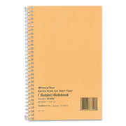 Rediform Brown Board 1-Subject Notebooks - 80 Sheets - Coilock - Red Margin - 16 lb Basis Weight - 5" x 7 3/4" Sheet Size - Green Paper - Brown Board Cover - Micro Perforated, Subject, Punched - 1 Each