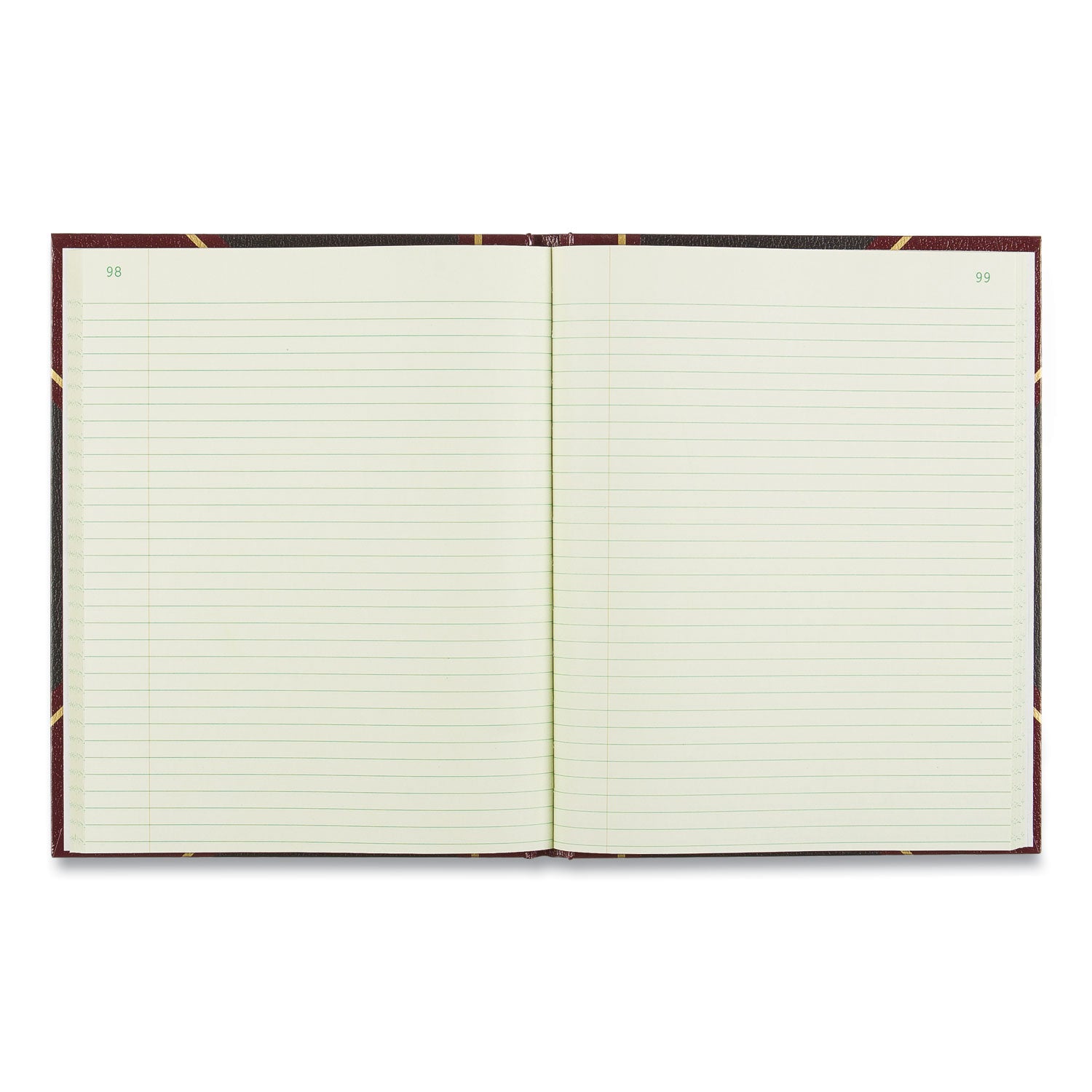 Rediform Black Texhide Cover Record Books - 150 Sheet(s) - Thread Sewn - 8.37" x 10.37" Sheet Size - Black - Green Sheet(s) - Brown, Green Print Color - Black Cover - Recycled - 1 Each
