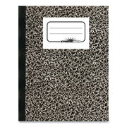 Rediform Xtreme White Notebook - 80 Sheets - Sewn - College Ruled Front Ruling - Ruled Red Margin - 7 7/8" x 10" Sheet Size - White Paper - Black Marble Cover - Subject - 1 Each