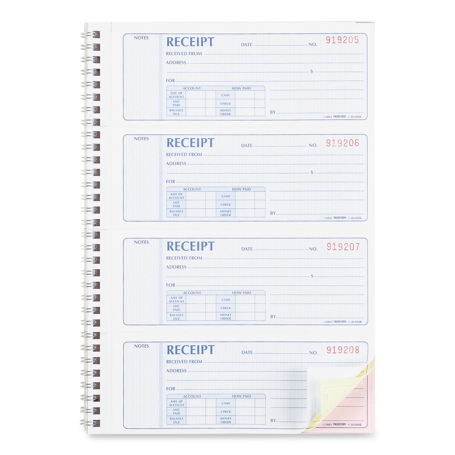 100 Sheet(s) - Wire Bound - 3 Part - Carbonless Copy - 7.62" x 8.50" Sheet Size - 1 Each