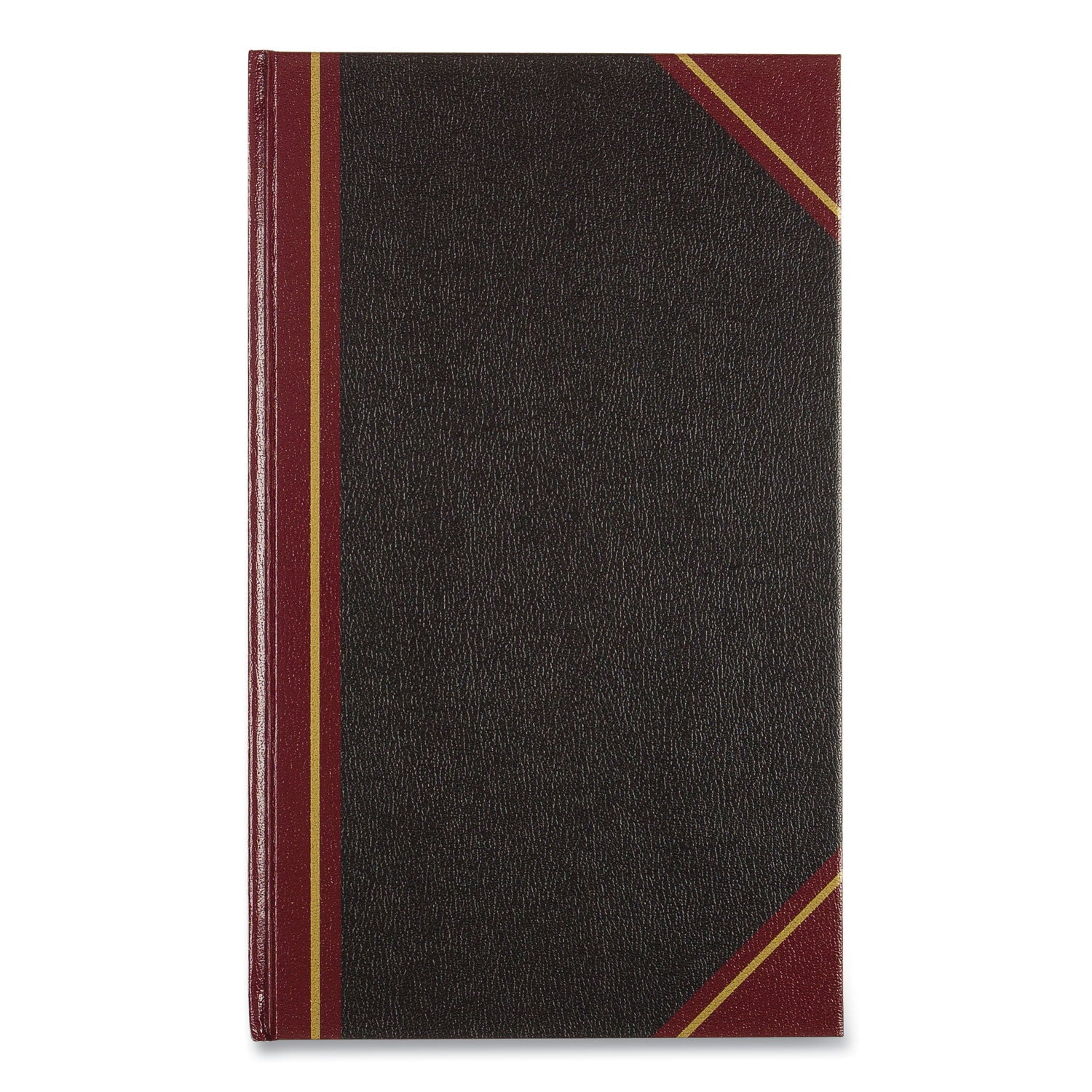 Rediform Texhide Cover Record Books with Margin - 500 Sheet(s) - Thread Sewn - 8.75" x 14.25" Sheet Size - Black - Green Sheet(s) - Black Cover - Recycled - 1 Each