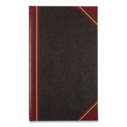Rediform Texhide Cover Record Books with Margin - 500 Sheet(s) - Thread Sewn - 8.75" x 14.25" Sheet Size - Black - Green Sheet(s) - Black Cover - Recycled - 1 Each