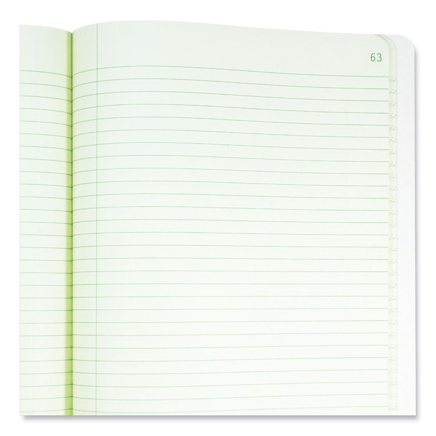 60 Sheets - Perfect Bound - 7 1/2" x 9 1/4" Sheet Size - Green Paper - Blue Stiff Cover - Numbered - Recycled - 1 Each