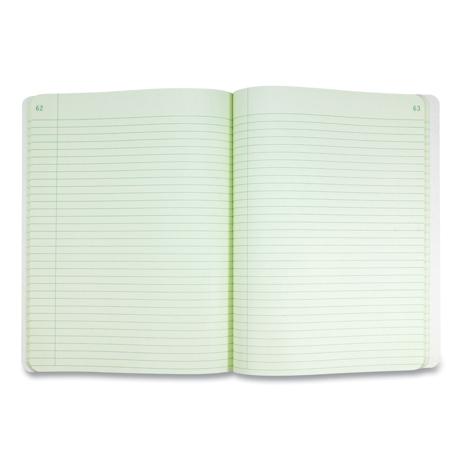 60 Sheets - Perfect Bound - 7 1/2" x 9 1/4" Sheet Size - Green Paper - Blue Stiff Cover - Numbered - Recycled - 1 Each