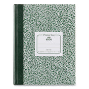 Rediform Lab Composition Notebook - 96 Sheets - Sewn - 7 7/8" x 10 1/8" Sheet Size - White Paper - Green Marble Cover - Recycled - 1 Each