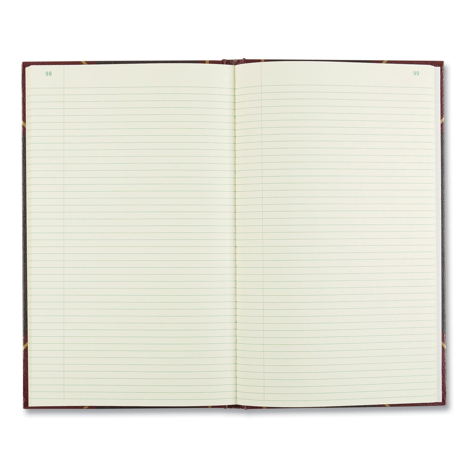 Rediform Texhide Cover Record Books with Margin - 300 Sheet(s) - Thread Sewn - 8.75" x 14.25" Sheet Size - Green Sheet(s) - Brown, Green Print Color - Black Cover - Recycled - 1 Each