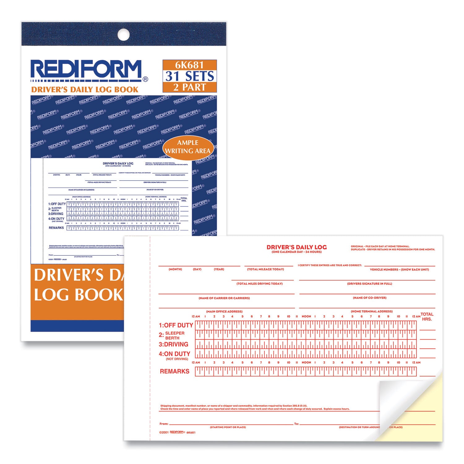 31 Sheet(s) - Stapled - 2 Part - Carbon Copy - 7.87" x 5.50" Sheet Size - White - White Sheet(s) - Recycled - 1 Each