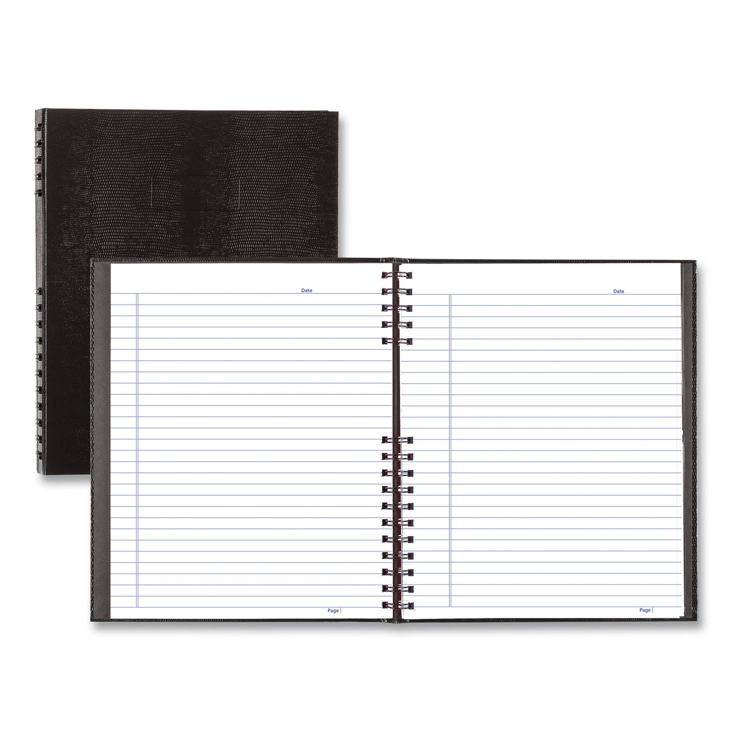 Rediform NotePro Twin-Wire Composition Notebook, Letter Size, 200 Sheets, 8.5" x 11", White Paper, Black Lizard Hard Cover, Micro Perforated, 1 Each