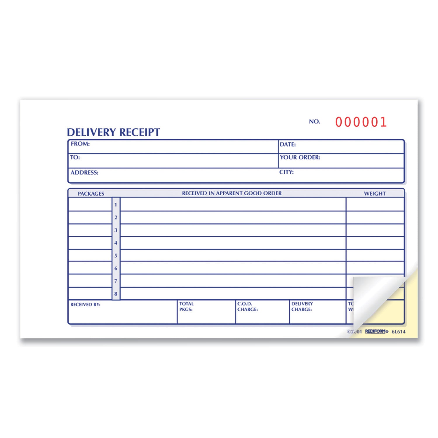 50 Sheet(s) - 2 Part - Carbonless Copy - 4.25" x 6.37" Form Size - White, Manila - 1 Each