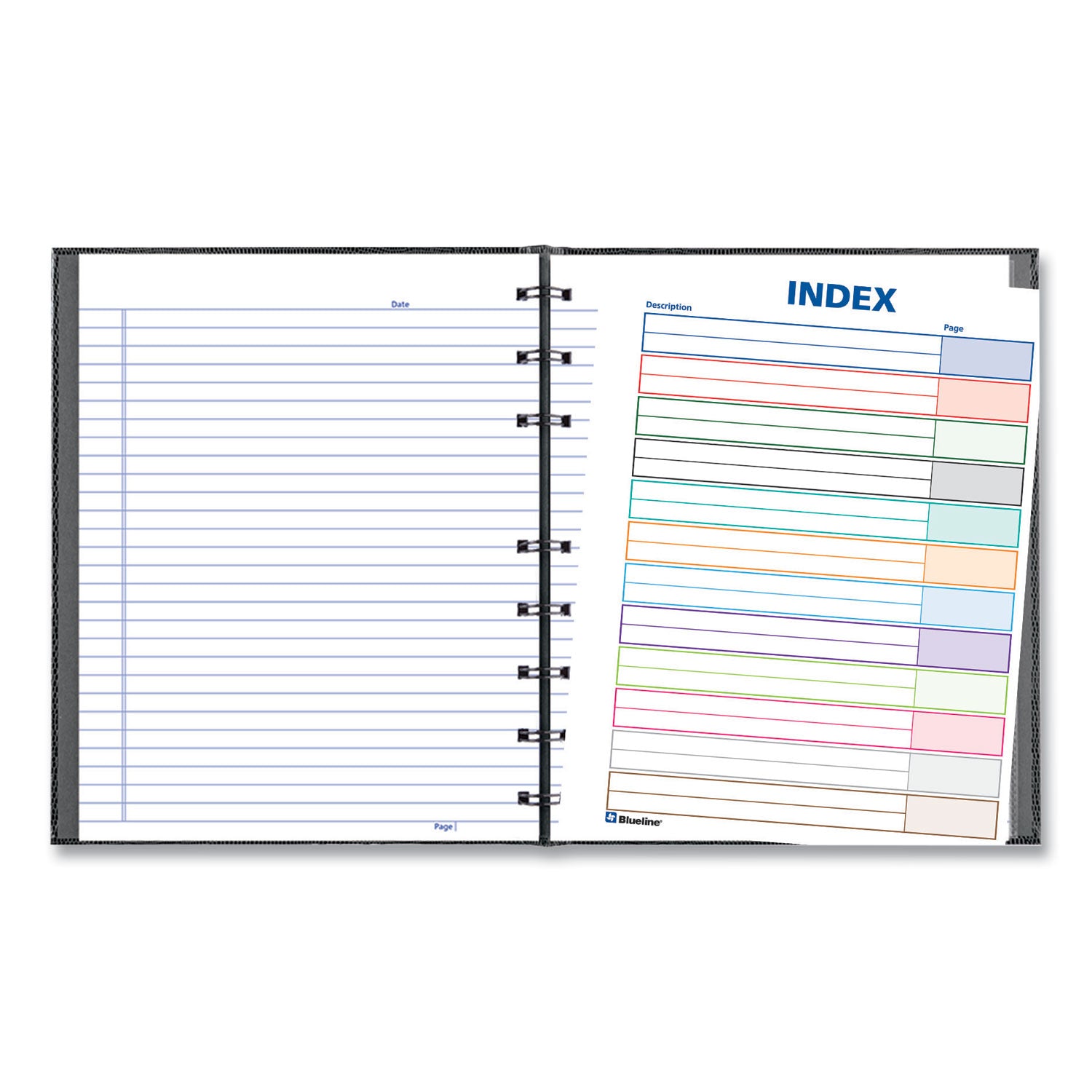 150 Sheets - Twin Wirebound - 7 1/4" x 9 1/4" Sheet Size - White Paper - Black Lizard Cover - Micro Perforated, Self-adhesive, Pocket, Index Sheet, Acid-free, Hard Cover, Archival, Tab, Durable Cover - Recycled - 1 Each