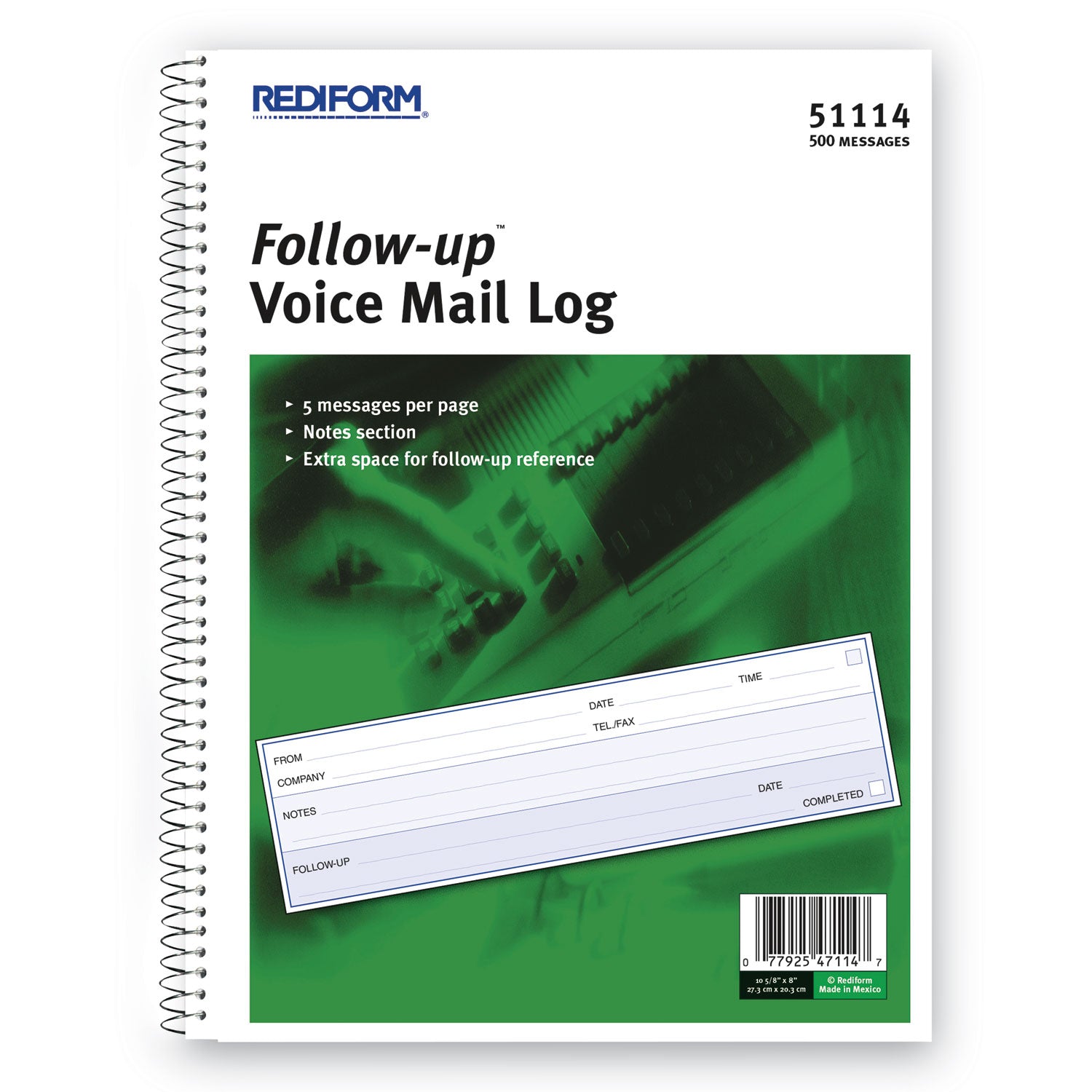500 Sheet(s) - Wire Bound - 1 Part - 8" x 10.62" Sheet Size - White Sheet(s) - Blue Print Color - Recycled - 1 Each