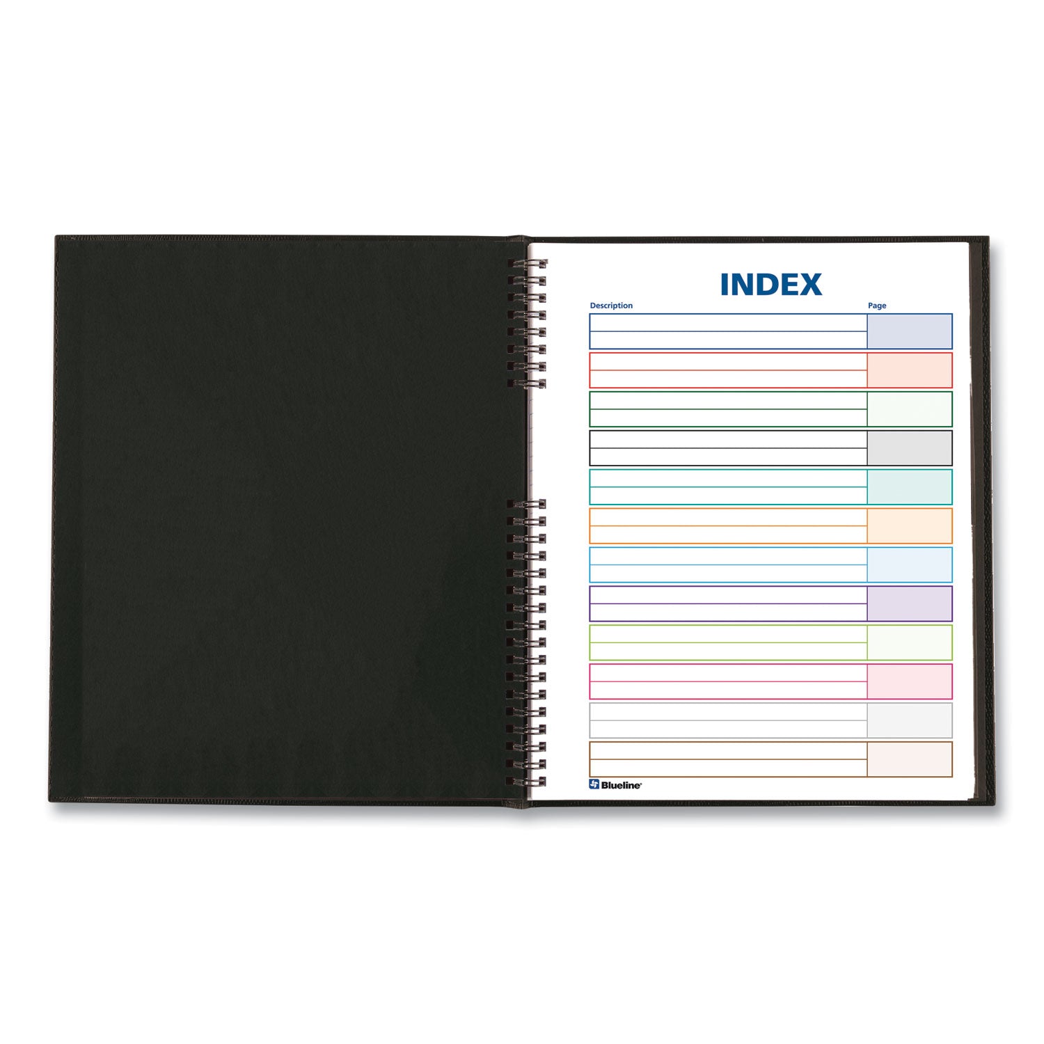 Rediform NotePro Twin-Wire Composition Notebook, Letter Size, 150 Sheets, 8.5" x 11", White Paper, Black Lizard Hard Cover, Micro Perforated, Self-Adhesive Tabs, Pocket, Index Sheet, 1 Each