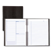 Daily - 7:00 AM to 8:30 PM - Half-hourly - 1 Day Double Page Layout - 11" x 8 1/2" Sheet Size - Twin Wire - Paper - Black Cover - Phone Directory, Pocket, Label, Acid-free, Address Directory, Pocket - 1 Each