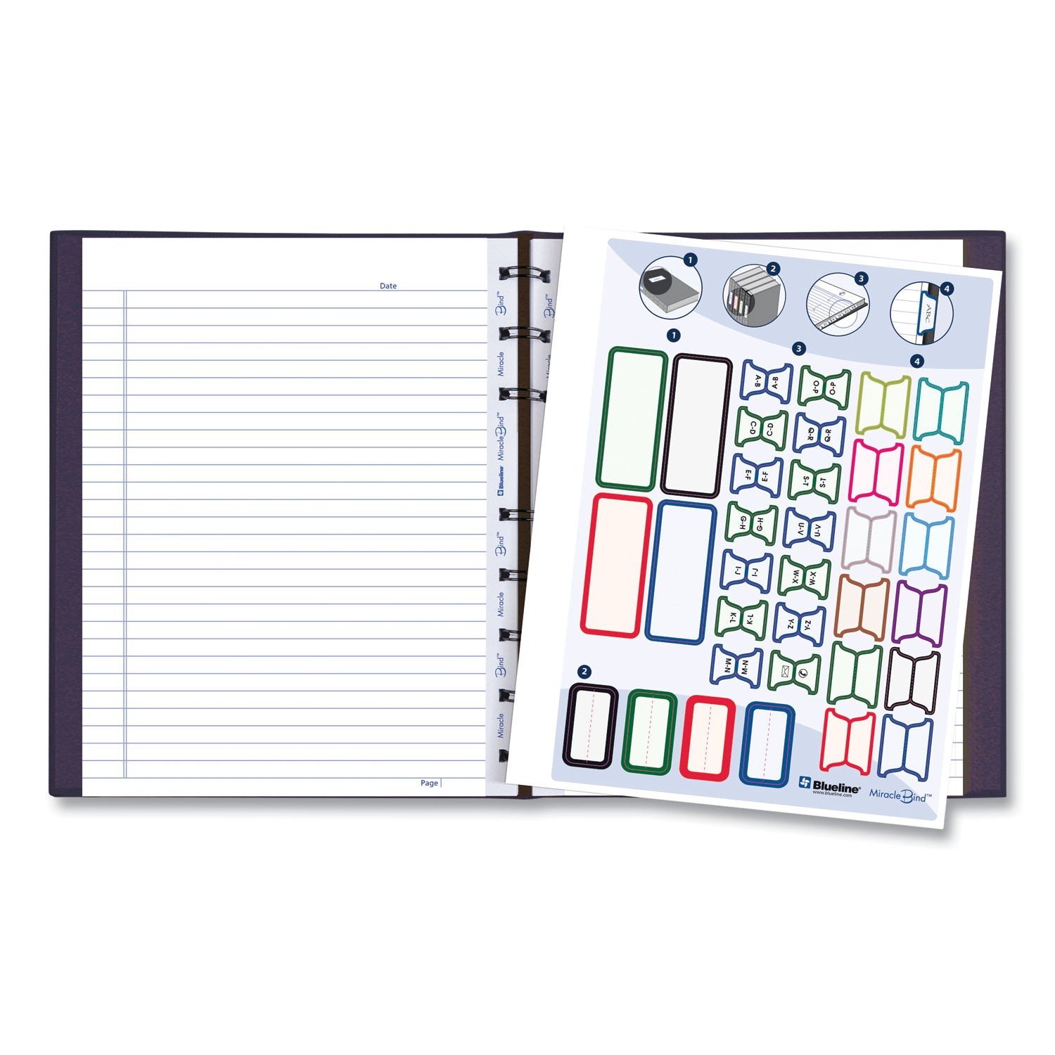 MiracleBind Notebook, 1-Subject, Medium/College Rule, Purple Cover, (75) 9.25 x 7.25 Sheets