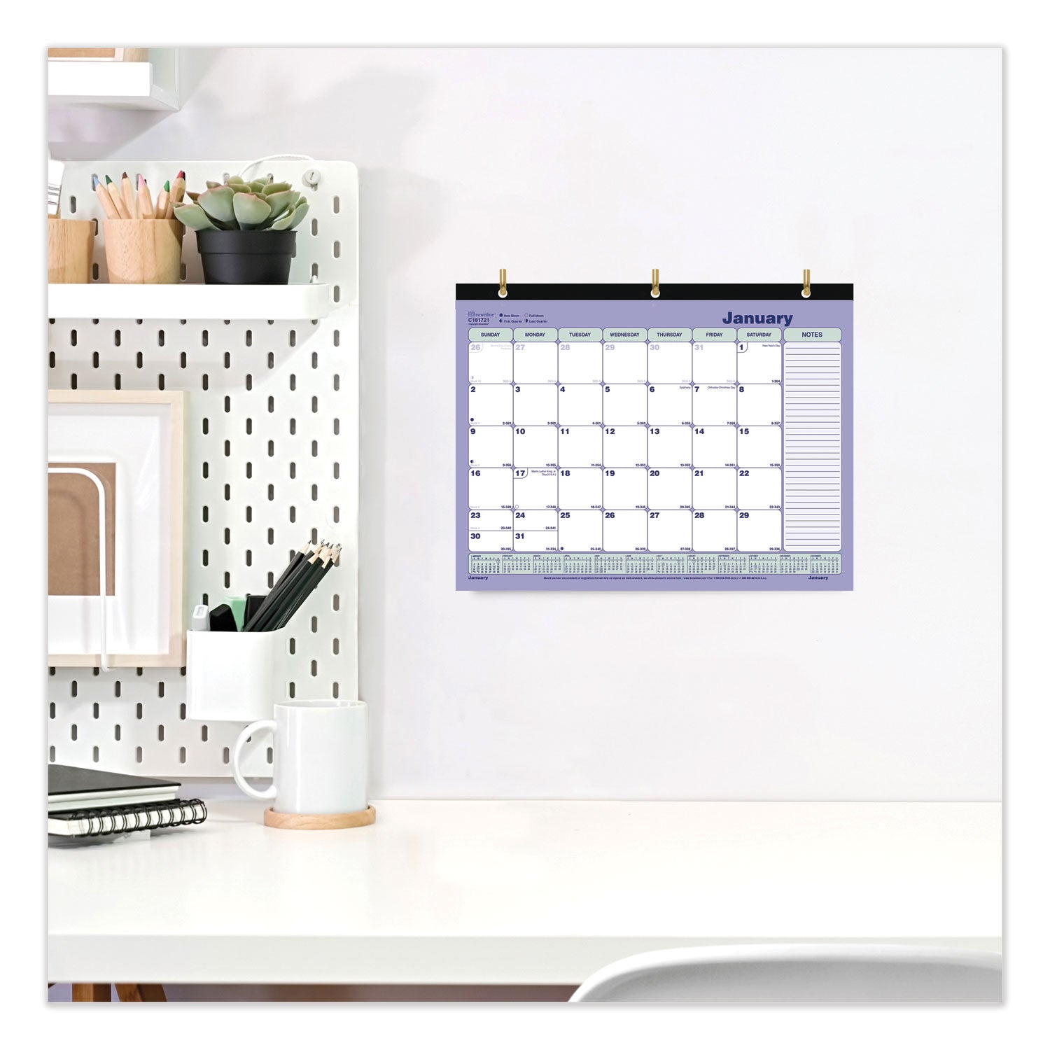 Brownline Monthly Desk Pad Calendar, 11" x 8-1/2" , English