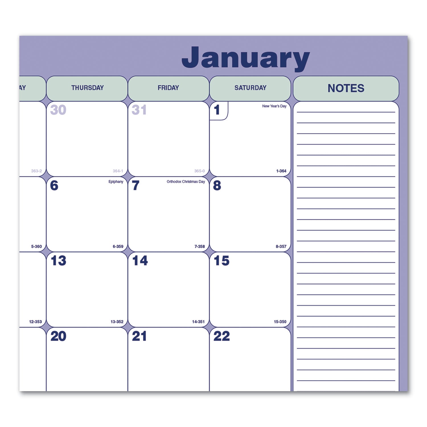 Blueline Monthly Desk Pad Calendar, 21-1/4" x 16" , English