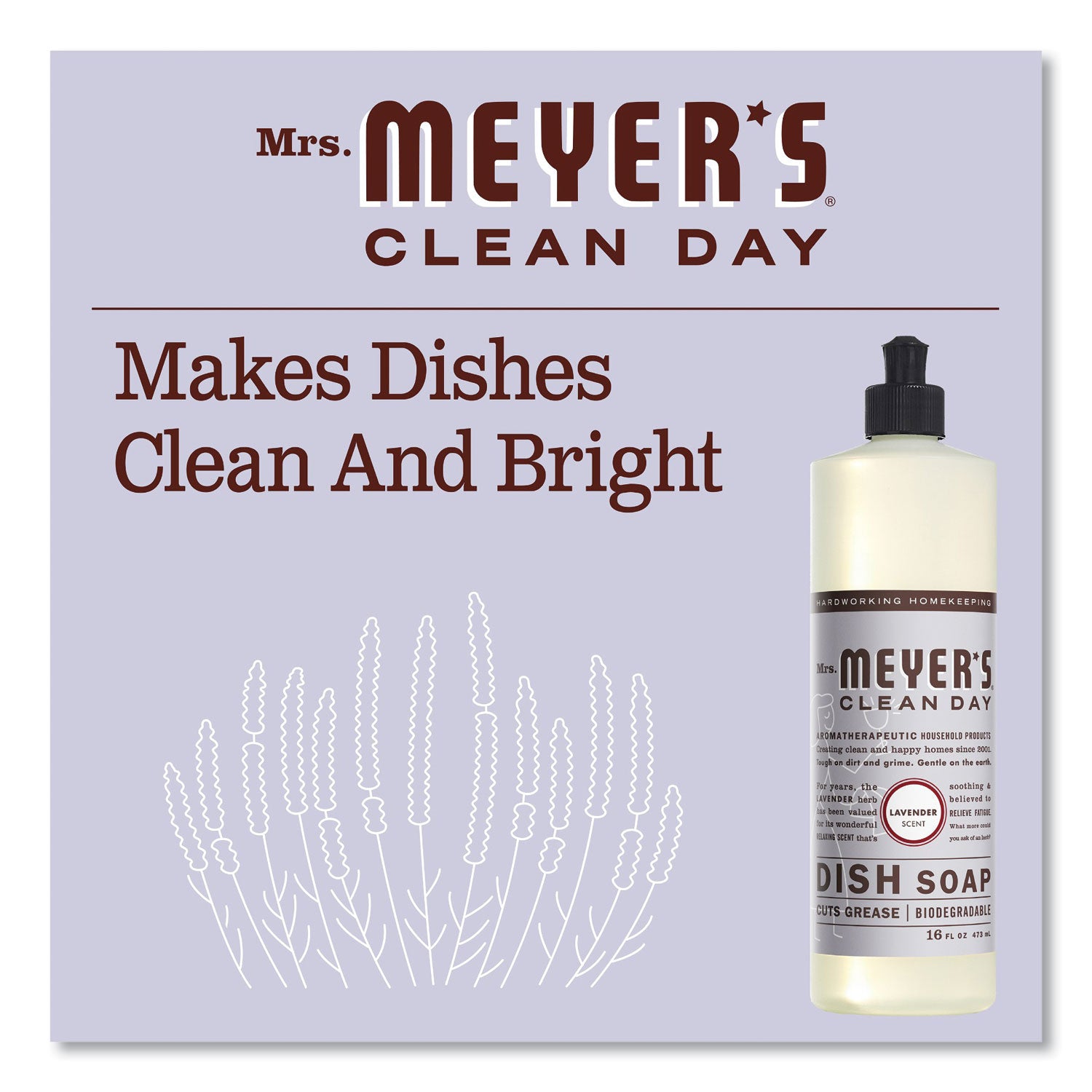 Dish Soap, Lavender Scent, 16 Oz Bottle
