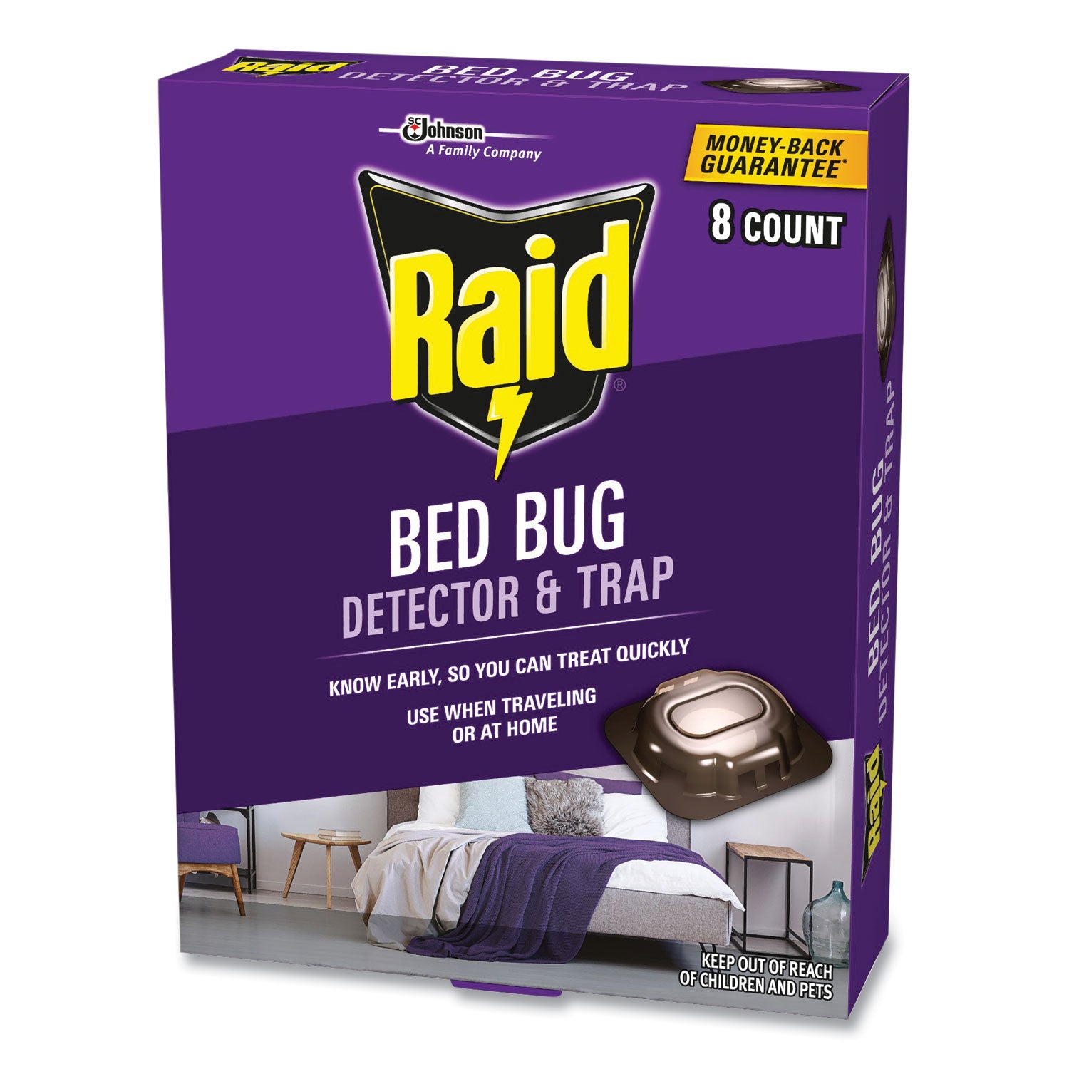 Bed Bug Detector and Trap, 0.19 lb Trap, 8 Traps