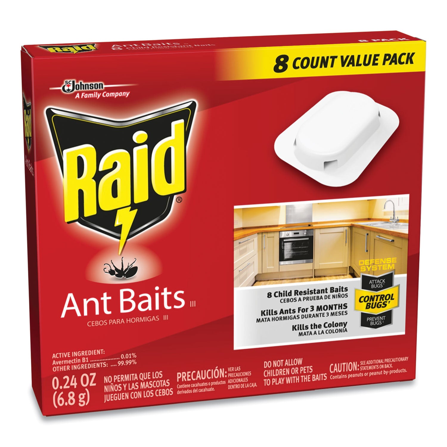 Raid Ant Baits, Red, 8 per Box