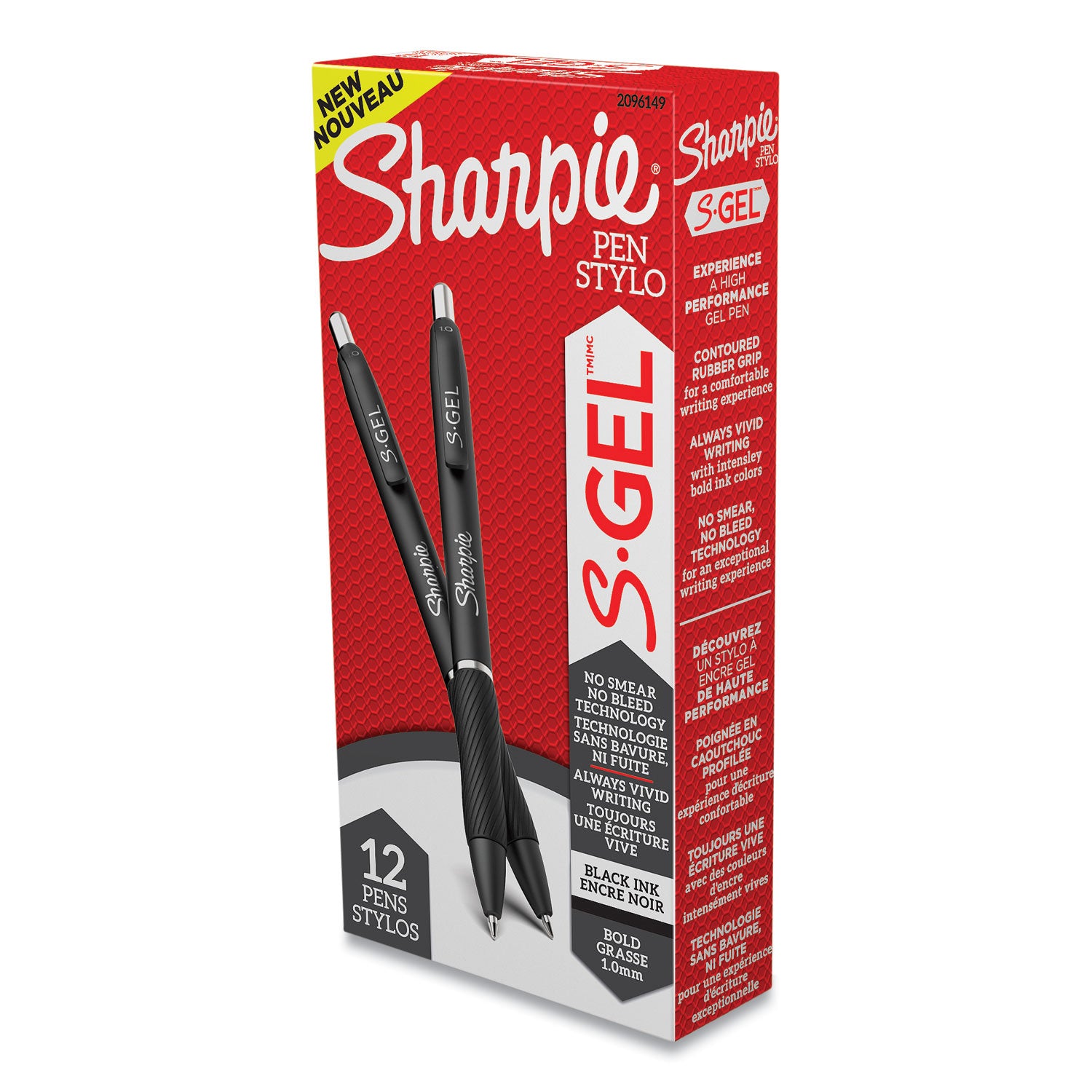 Sharpie S-Gel Pens - 1 mm Pen Point - Retractable - Black Ink - Gel-based - 1 Dozen
