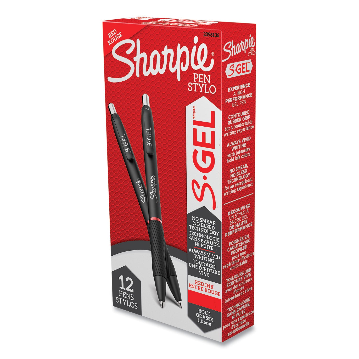 Sharpie S-Gel Pens - 1 mm Pen Point - Retractable - Red Ink - Gel-based - 1 Dozen