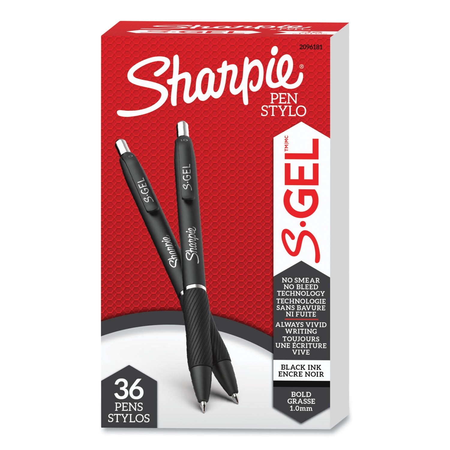 Sharpie S-Gel Pens - 1 mm Pen Point - Retractable - Black Ink - Gel-based - 1 Box