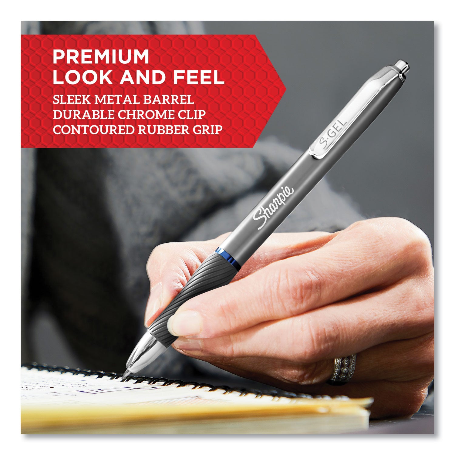 Sharpie S-Gel Pen - 0.7 mm Pen Point - Black Ink - Black Barrel - 12