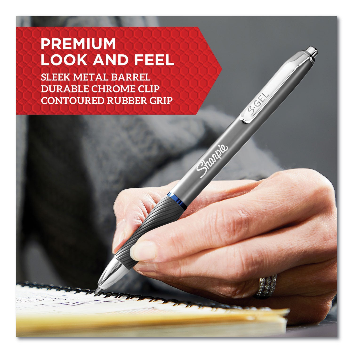 Sharpie S-Gel Pen - 0.7 mm Pen Point - Black Ink - Rose Gold Barrel - 1 Dozen