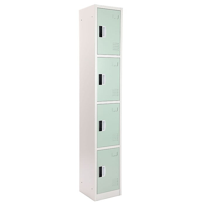 72" H x 12" W  4-Tier Steel Storage Locker with Digital Lock, Misty Green