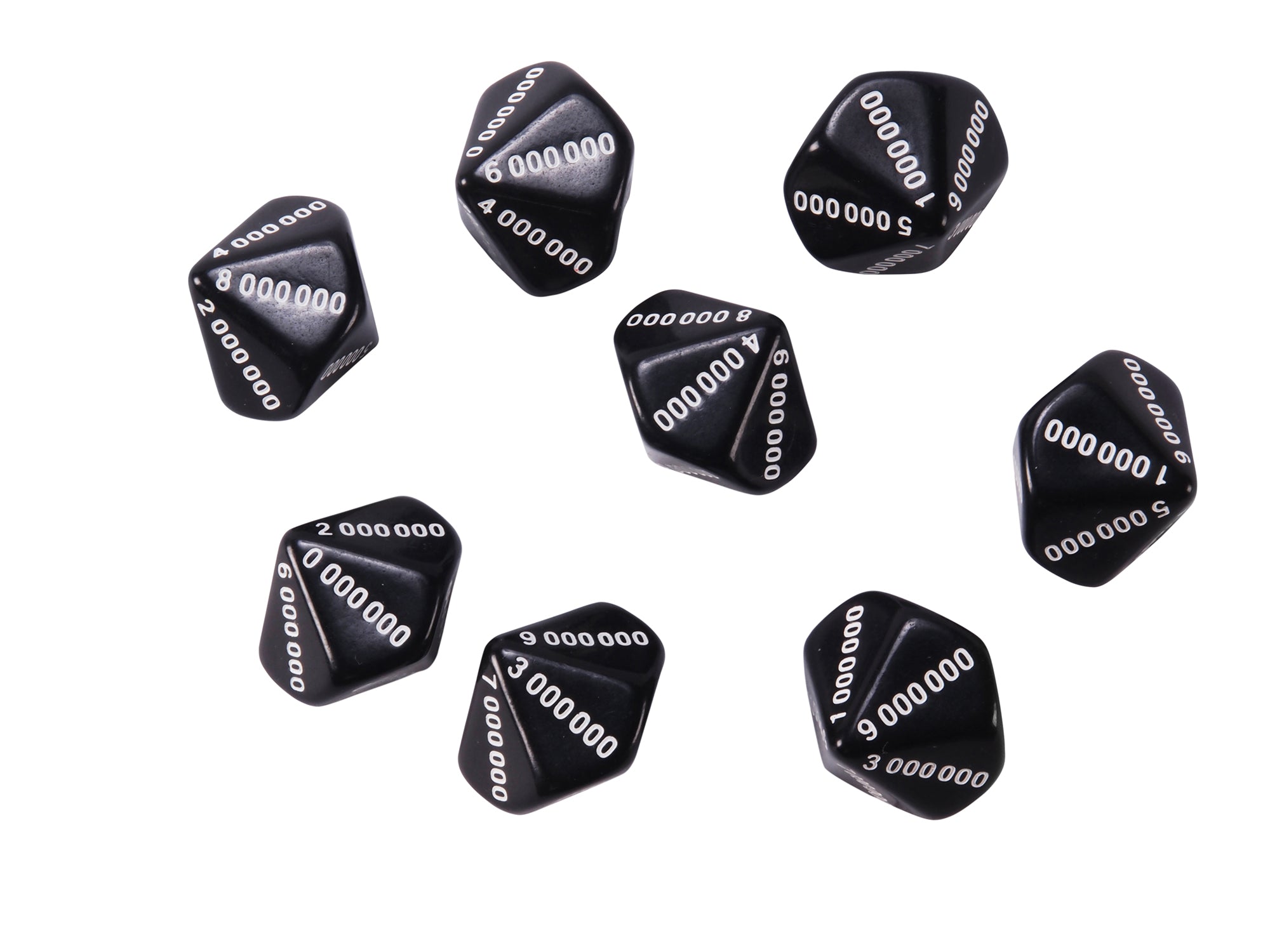 10-Sided Place Value Dice - Millions - Set of 12