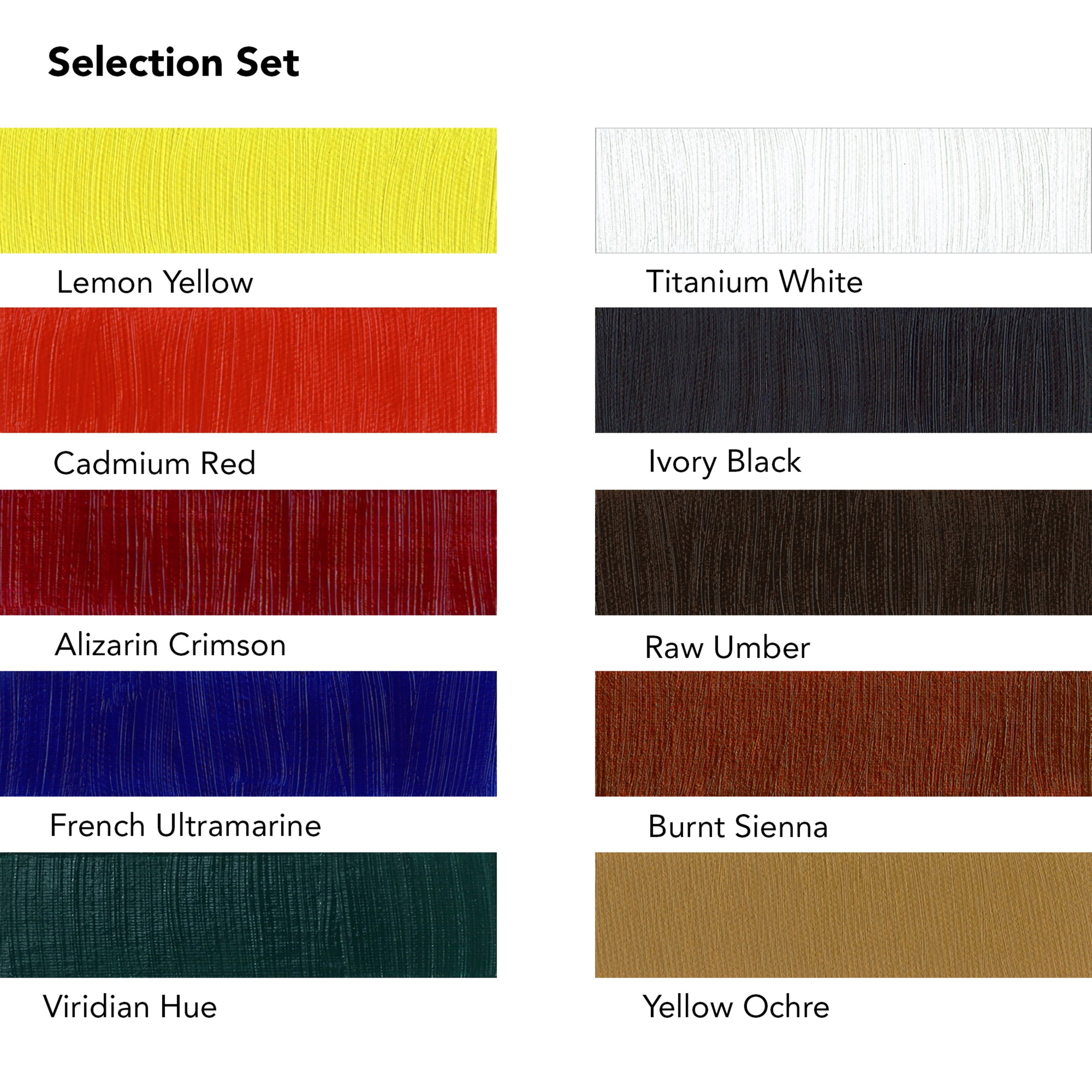 Georgian Oil Paint Selection Set, Assorted Colors, 38ml, 10 Pieces