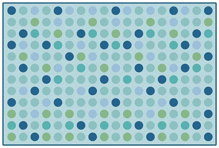 Microdots Tranquil Colors Polka Dots Value Rug - 6ft x 9ft - Rectangle - Light Blue