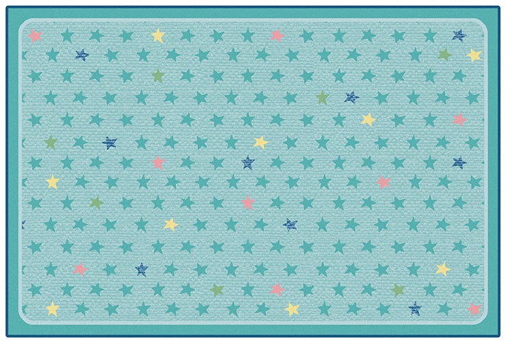 Super Stars Decorative Rug Tranquil Colors - 6ft x 9ft - Rectangle Mixed Blue - Light Blue